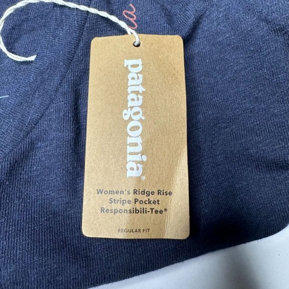 Patagonia Women's Ridge Rise Stripe Pocket Responsibili Tee NWT Size XS (Navy) - Picture 13 of 14